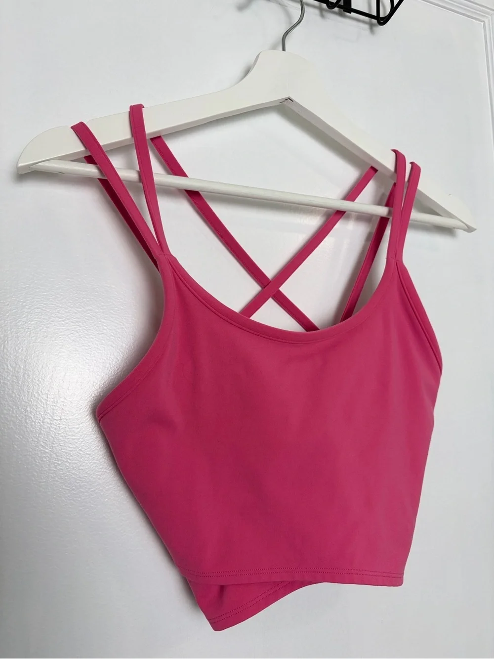 Peloton Bubblegum Pink Cadent Strappy Longline Sports Bra Crop Tank Top Athletic